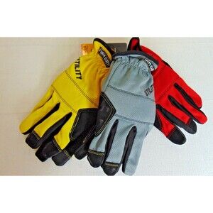 X2 Firm Grip Tough Working Gloves, 3 Pair Utility, Red, Gray, Yellow - (Large)